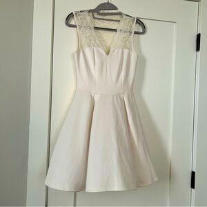 🌻 (3 FOR 15) | Charlotte Russe White A-Line Dress with Lace